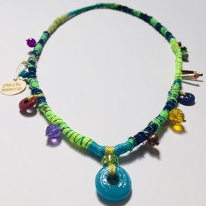 Handmade one of a kind up-cycled fabric necklace